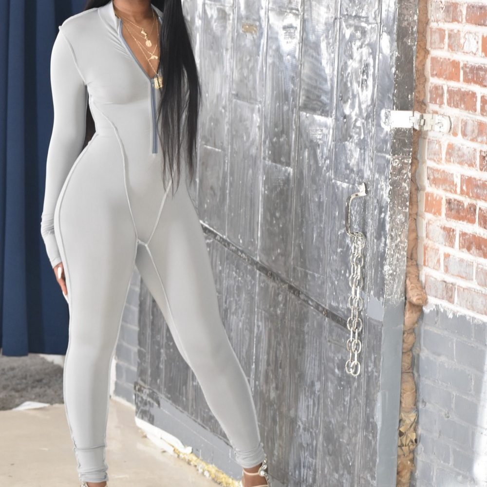 Spandex Jumpsuit with Reverse Stitching
